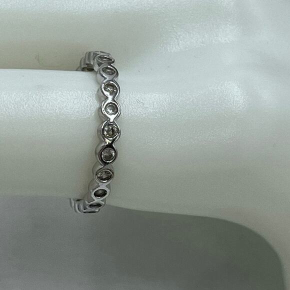 Sterling Silver 925 with CZ Eternity Band Size - Picture 2 of 15
